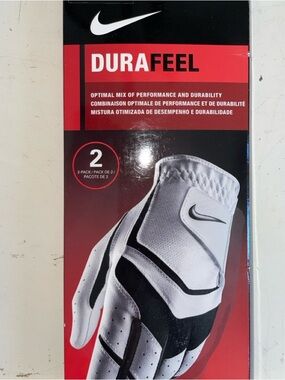 2 Pk. Nike Men’s DuraFeel Cad. Left Medium 23 cm. Golf Gloves New In Package